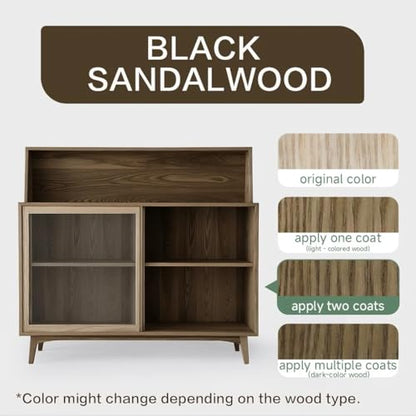 16 Oz Wood Stain and Sealer in One, Black Sandalwood, with Tools - color: Black Sandalwood, size: 16 FL.OZ