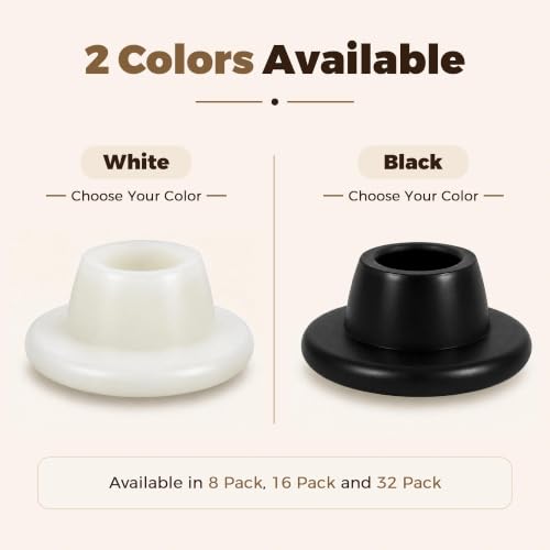 32 Pack 7/16 Inch Black Nylon Chair Glides - color: Black