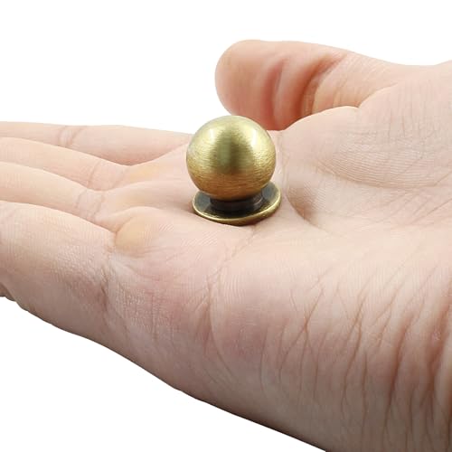 Jiozermi 4 Pack Mini Round Solid Brass Knobs, 5/8 Inch, Bronze - color: Bronze, size: 5/8 Inch(16mm)