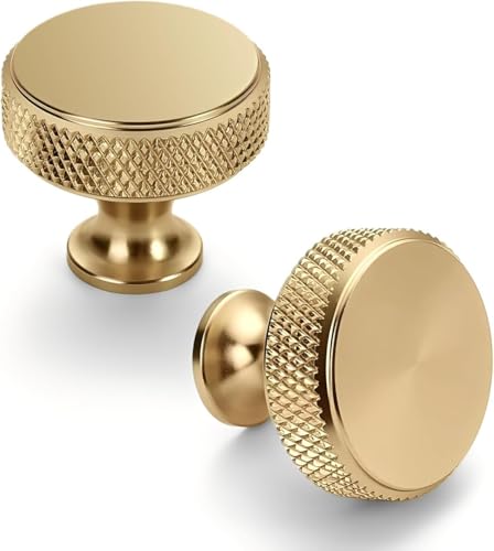 Asidrama 20 Pack Champagne Bronze Kitchen Cabinet Knobs Knurled Dresser Knobs Drawer Knob Cabinet Hardware Aluminum Knob for Dresser Drawers - color: Champagne Bronze, style: 20 Pack
