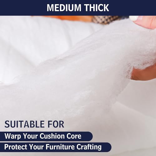 Dacron Polyester Cushions Wrap for Foam Padding, Batting for Upholstery,Quilt Batting by the Roll,200 GSM Upholstery Batting Medium Thick, Upholstery Batting, Cushions & DIY -48 inch * 59 Inch. - size: 48Inch X 59Inch