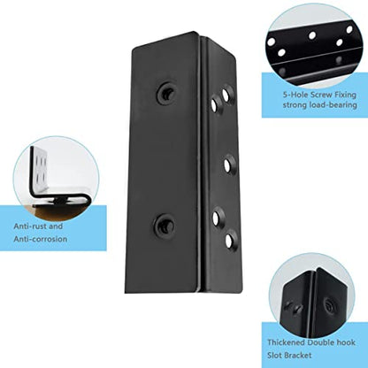 Bed Frame Hardware Bed Post Double Hook Slot Brackets Attachment Hardware, Heavy Duty Bed Frame Brackets for Wooden Bed-Set of 2 (Screws Included) - size: 2 Pieces