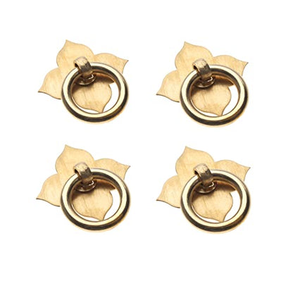 dophee 4Pcs Brass Drawer Pulls Ring Dresser Knobs, 1.89"x1.69" - color: Brass