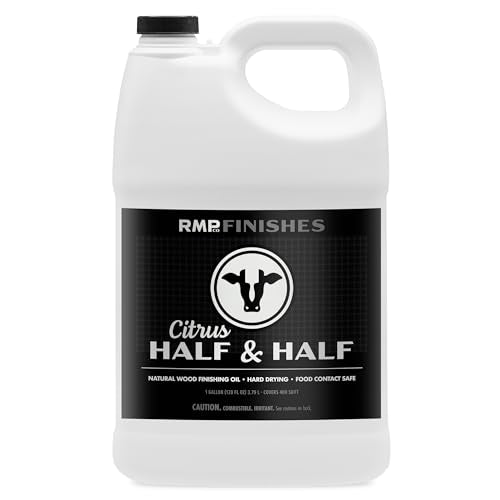 RMP Finishes Half and Half, Pure Tung Oil Mix for Wood Finishing, Cutting Boards, Butcher Blocks, Clay, Stone, and Slate, Food Grade, Citrus, 1 Gallon - color: Citrus, size: 128 Fl Oz