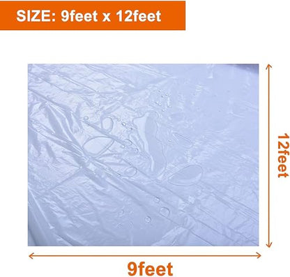 5 Pcs 9x12ft Plastic Drop Cloths for Painting, Plastic Tarp Waterproof Dustproof Multi-Purpose Furniture Cover Floor Wall Protection Film