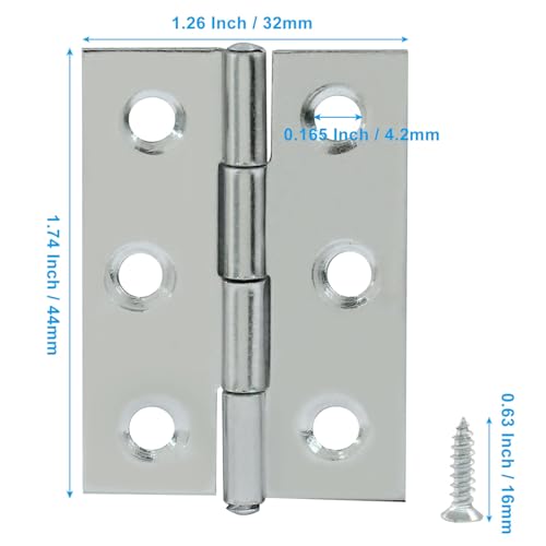 20 Pack 2 Inch Steel Butt Hinge, with Screws Craft DIY - size: 2 Inch
