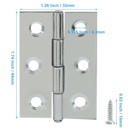 20 Pack 2 Inch Steel Butt Hinge, with Screws Craft DIY - size: 2 Inch