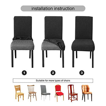 Genina Waterproof Chair Covers for Dining Room and Kitchen - Parsons Chair Covers (Khaki, 6 PCS) - color: Khaki, size: 6 PCS
