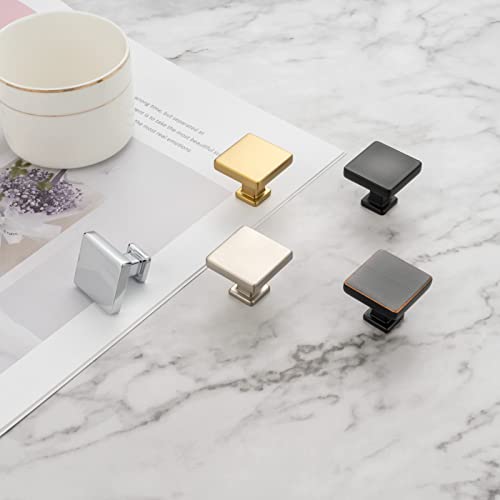KOOFIZO 25 Pack Matte Black Cabinet Knobs, Square Single Hole Pulls K08 - color: Black, size: Knob 1 - 25Pcs