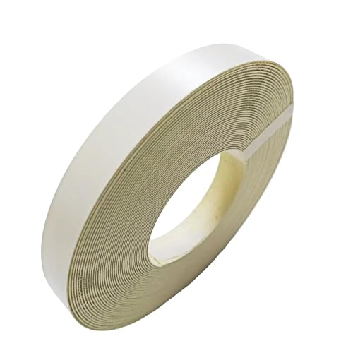 White Edge Banding Not Melamine PVC Edging Band,3/4 inch x50ft Pre-glued Real Wood Veneer Iron on Tape,Backed with Hot Melt Adhesive Flexible Strip Apply for Furniture Cabinet Restoration