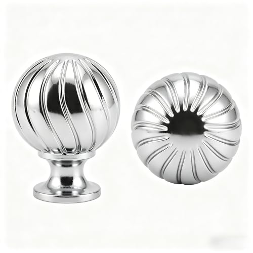 Guank 12Pack Gold Cabinet Knobs, Modern Titanium Silver Silver Spherical Swirl Knobs, Zinc Alloy Drawer Pulls for Kitchen Cabinets, Dresser Drawers, Cupboards Pulls - color: Titanium Silver