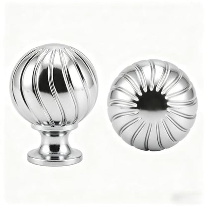 Guank 12Pack Gold Cabinet Knobs, Modern Titanium Silver Silver Spherical Swirl Knobs, Zinc Alloy Drawer Pulls for Kitchen Cabinets, Dresser Drawers, Cupboards Pulls - color: Titanium Silver