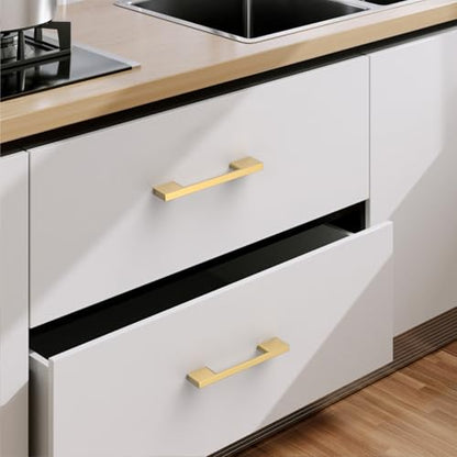 9BUILD 10 Pack Champagne Bronze Cabinet Pulls 3 Inch Champagne Kitchen Cabinet Handles, Cabinet Hardware for Cupboard Drawer Pulls - color: Champagne Bronze, size: 3"/76MM Hole Center, style: 10 Pack