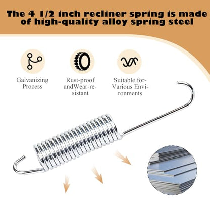 4-1/2Inch Long Neck Hook Recliner Tension Spring Replacement Extension Part