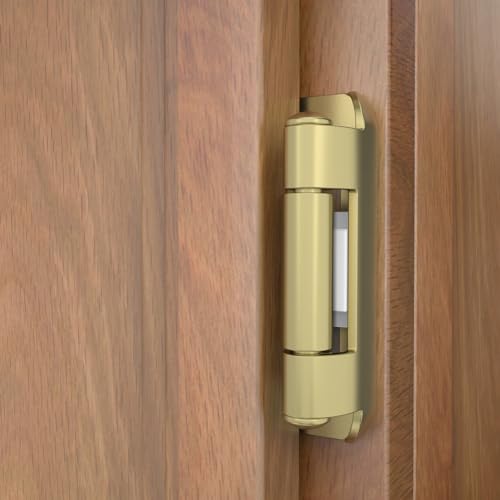 Chibery 20 Pack | 1/2 inch Overlay Semi Partial Wrap Around Cabinet Hinges, Self Closing Face Frame Variable Decorative Replacement, Kitchen Hardware, with Screw & Quiet Bumper (Brass Gold) - color: Gold