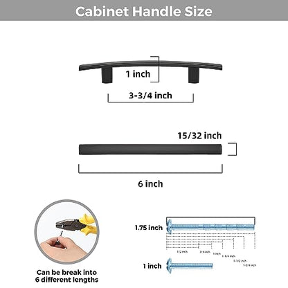 30 Pack Black Cabinet Handles, 3.75" Hole Center Curved Cabinet Pulls - color: Black, size: 3.75" Hole Center