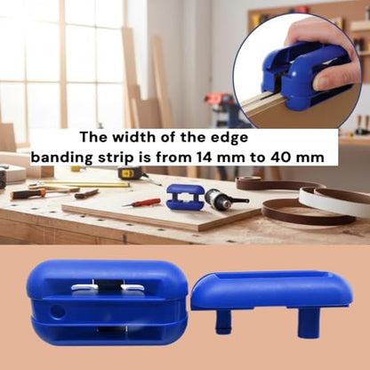 SHIAWASENA Hand Planer Versatile Woodworking Edge Bander for Burrs, Edge Banding Trimmer with Tungsten Carbide Blades, Double & Single Edge Operation for ABS, PVC, Veneer, Laminate, Melamine(Blue) - color: Blue