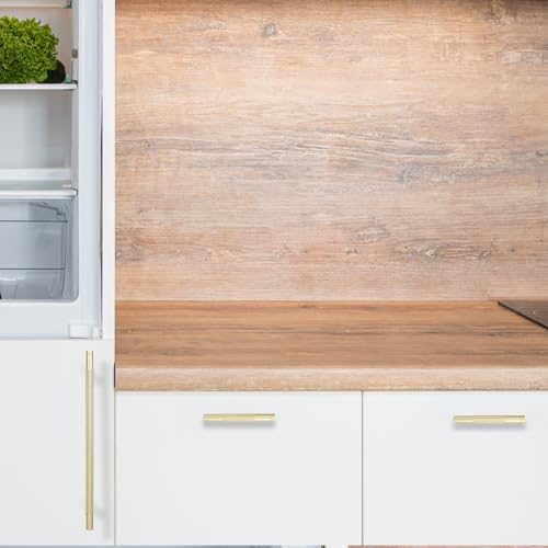COTYKILEY 10 Pack 10 Inch(256mm) Brushed Brass Cabinet Handles Gold Knurled Kitchen Cabinet Pulls Cabinet Door Handles Kitchen Cabinet Hardware Cupboard Drawer Pulls - color: Brushed Brass, size: 10" Hole Center（256MM）