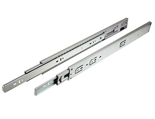GlideRite Hardware 2075-ZC 20 inch Side Mount Soft Close Full Extension Drawer Slides 10 Pack, 100 lb, Silver