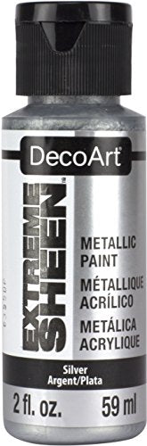DecoArt 2 Ounce, Silver Extreme Sheen Paint, 2 oz - color: Silver, size: 2 Fl Oz (Pack of 1)