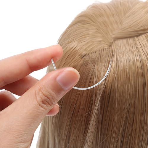 Hair Extension Tools - 12 Pcs Set with Curved Needle, Black Weaving Thread for Making Wig & Sewing Hair Weave Extension
