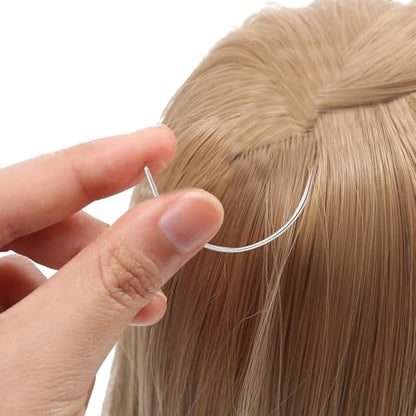Hair Extension Tools - 12 Pcs Set with Curved Needle, Black Weaving Thread for Making Wig & Sewing Hair Weave Extension