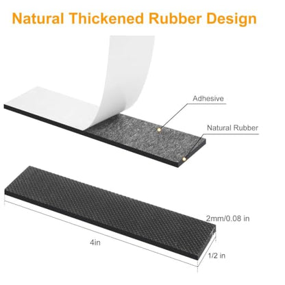 CHUNZEXI Non-Slip Furniture Pads, 40 Pack 1/2 x 3 Inch Sticky Rubber Strips - size: 1/2x3 inch 40 Rectangular