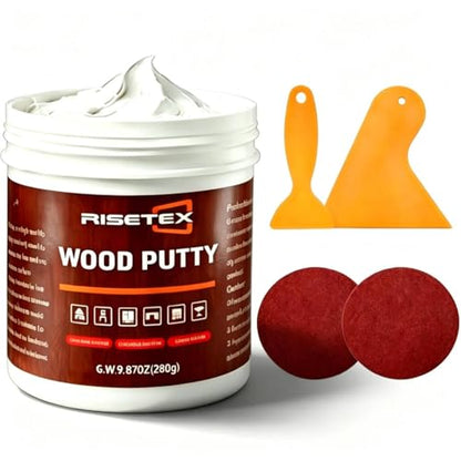 9.87 oz White Wood Filler Putty - Stainable, Paintable, Water Resistant - color: 9.87oz White