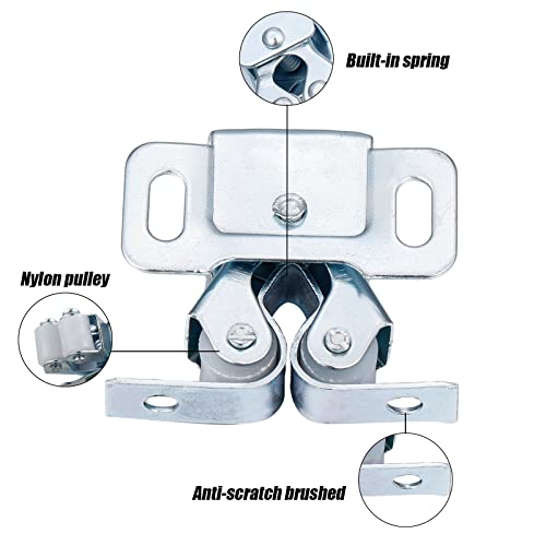 Bonuci 20 Pcs Cabinet Door Latch and Catch Hardware, Silver - color: Silver