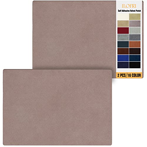 ILOFRI Fabric Couch Repair Patch Self Adhesive 8x11 inch 2PCS, Velvet Microfiber Flannel Sofa Repairing for Upholstery, Furniture, Loveseat, Car Seats, Office Chair, Cloth, Carpet - Beige - color: Beige