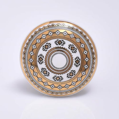 Indian Shelf Wheel Cabinet Knobs for Drawer Dresser 6 Pieces - color: Gold White, size: 6 Knobs