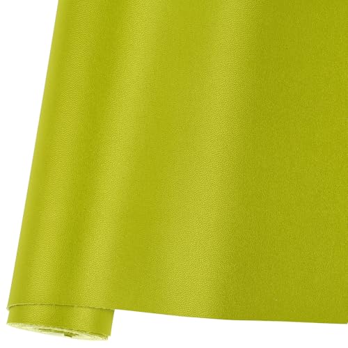 Ramya Smooth Solid Color Grass Green Faux Leather Sheets 1Rolls 12"X53"(30cm X 135cm),Faux Leather is Great for Handmade DIY Craft Projects, Bows,Leather Earrings (Grass Green) - color: Grass Green