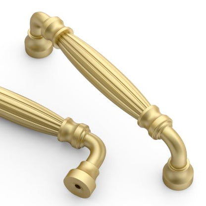 Asidrama 10 Pack 4 inch Brushed Gold Kitchen Cabinet Handles - color: Brushed Gold, size: 4" Hole Center(102mm)