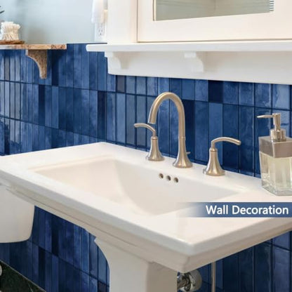 10 Sheets Upgraded Thicker Design Subway Tile Peel and Stick Backsplash - color: Blue