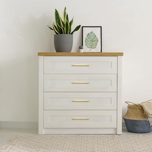 30 Pack Brushed Brass Cabinet Handles, 5" Hole Center Curved Pulls - color: Brushed Brass, size: 5" Hole Center
