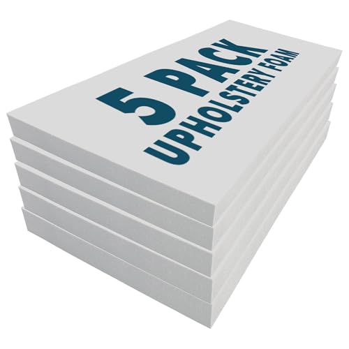 Foamma 0.5" x 30" x 72" High Density Upholstery Foam Cushion (Seat Replacement, Upholstery Sheet, Foam Padding) Made in USA, 5 Pack - color: High Density Foam, size: 0.5" x 30" x 72", style: 5 Pack