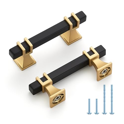 HOME EDIT Black & Gold Pulls Cabinet Handles 2-1/2 Inch 10 Pack - color: Black Gold, size: 2-1/2 In Hole Center