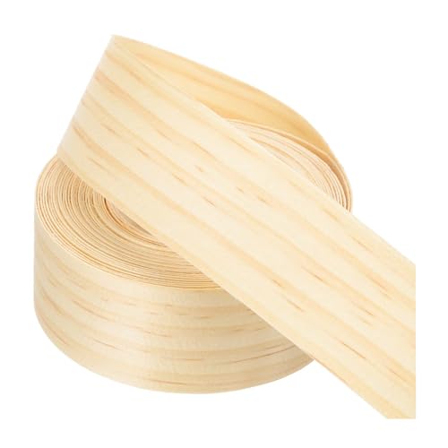 PATIKIL Pine Edge Banding, 1-1/2 Inch x 25 ft Wood Veneer Tape Pre-glued Flexible Plywood Edge Banding with Hot Melt Adhesive for Furniture Restoration - color: Pine, size: 1-1/2 Inch x 25 ft