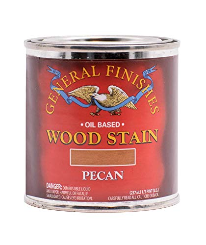 General Finishes Oil Based Penetrating Wood Stain, 1/2 Pint, Pecan - color: Pecan, size: 1 Half-Pint
