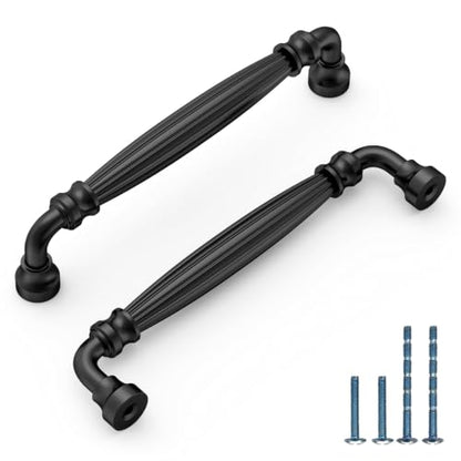 10 Pack 5 Inch Matte Black Cabinet Pulls, Kitchen Hardware - color: Matte Black, size: 5" Hole Center