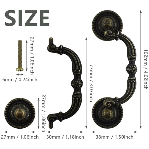BDS-HOME 2pack 3" Bronze Vintage Pulls Handles