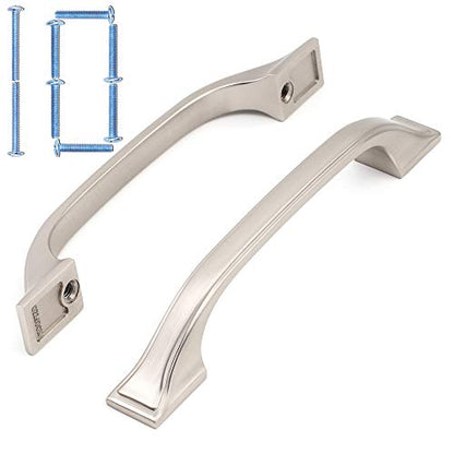 KOOFIZO 10 Pack 3-3/4 in Brushed Nickel Cabinet Pulls, Drawer Handles 1958 - color: Brushed Nickel, size: 3-3/4" CC