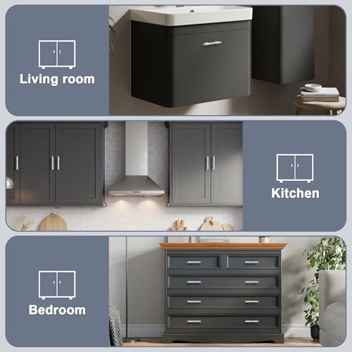 Brushed Nickel Cabinet Pulls 2.5 Inch Hole Centers T Bar 10 Pack - color: Brushed Nickel, size: Hole Centers: 2.5inch