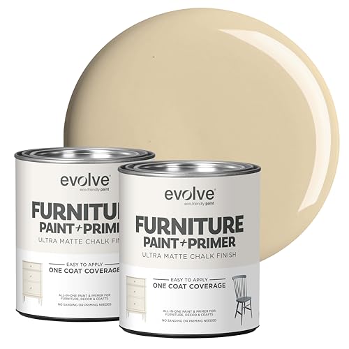 EVOLVE Chalk Paint for Furniture, (Canyon Haze), 2-Pack Quart – No Sand or Primer Needed, UltraMatte Finish, Smooth Coverage, Low VOC, Easy to Distress for DIY Projects - color: Canyon Haze, size: 30 Fl Oz (Pack of 2)