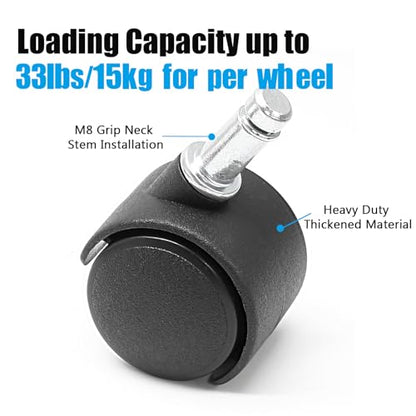 1.5 Inch Swivel Caster Wheels, M8 Circlip Stem, 5pcs - style: 1.5 Inch-M8 Circlip Stem