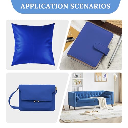 Leather and Imitation Leather,Vinyl Faux Leather Sheets - color: Royal Blue, size: 1/3 Yard