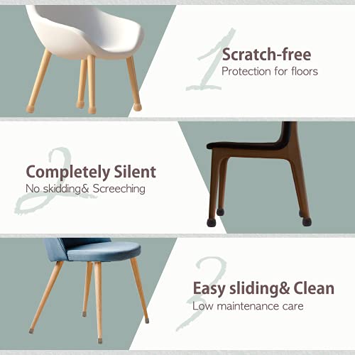 Chair Leg Caps Floor Protectors - (Freesize/16 Piece Set) Extra Glide Sliders | Premium Teflon Elastic Caps for Easy Hardwood Floor Protection, No Noise, No Dust, Stronger Grip (21-24mm) Extra Small - size: (21-24mm) XS