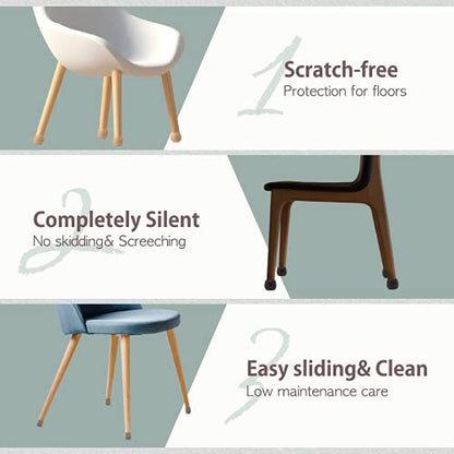 Chair Leg Caps Floor Protectors - (Freesize/16 Piece Set) Extra Glide Sliders | Premium Teflon Elastic Caps for Easy Hardwood Floor Protection, No Noise, No Dust, Stronger Grip (37-40mm) Large - size: (37-40mm) L
