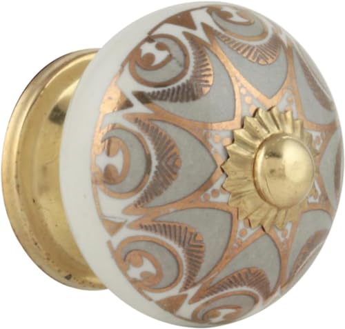 Grey Boho Ceramic Cabinet Knobs (Pack of 10) - color: Gray, style: Art Deco
