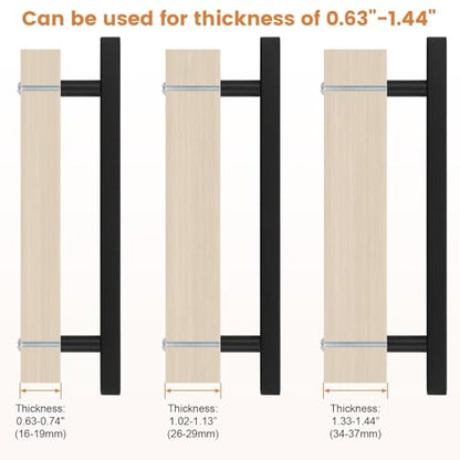 Probrico Matte Black Cabinet Handles & Pulls 6.3" CC Square 5Pack - color: Black, size: Hole Center: 160mm(6.3inch)